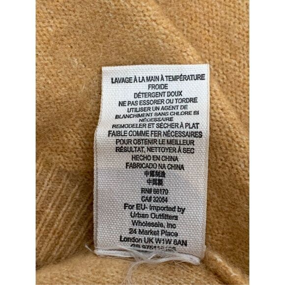 Free People Women's Tan Breakaway Boxy Wool Knit Pullover Sweater Size Small - Picture 6 of 6